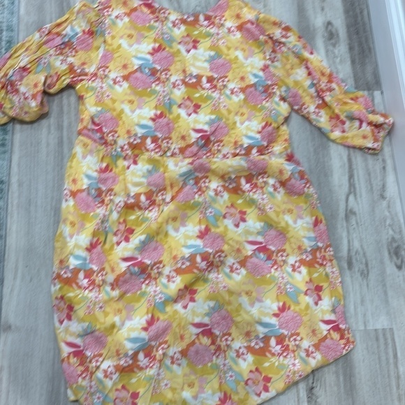 Torrid Peach Floral Gauze hi lo dress size 2XL  YELLOW - Picture 7 of 7